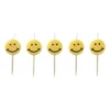 Taartkaarsjes smiley - set van 5 - ø10x2.5 cm