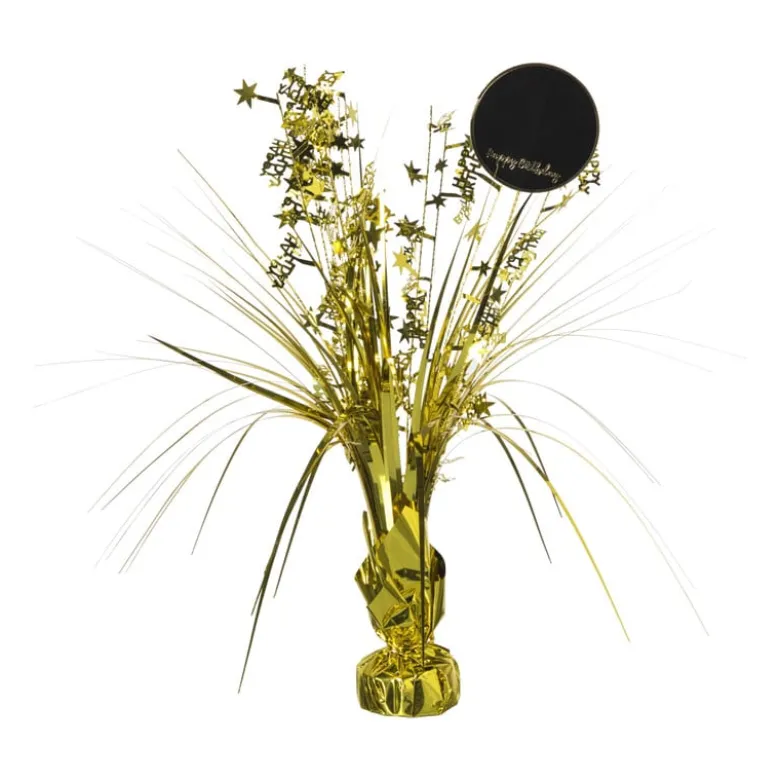 Tafeldecoratie happy birthday - goudkleurig - 42 cm