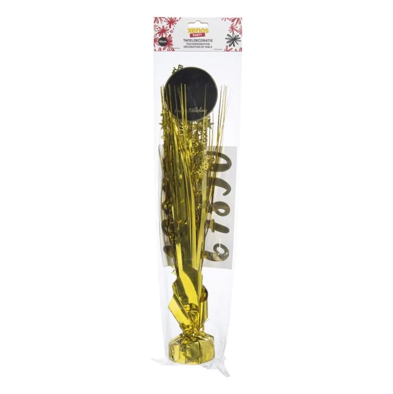 Tafeldecoratie happy birthday - goudkleurig - 42 cm
