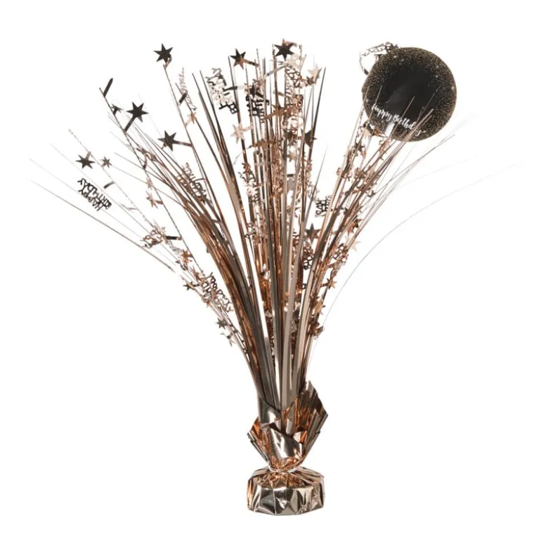 Tafeldecoratie happy birthday - rosé goud - 42 cm
