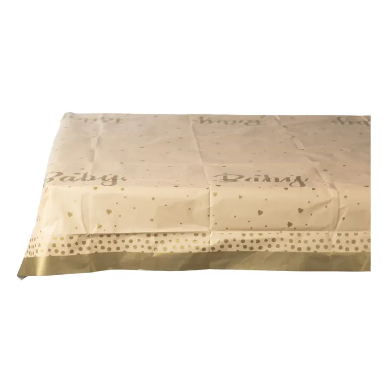 Tafelkleed baby - bruin/goud - 136x220 cm