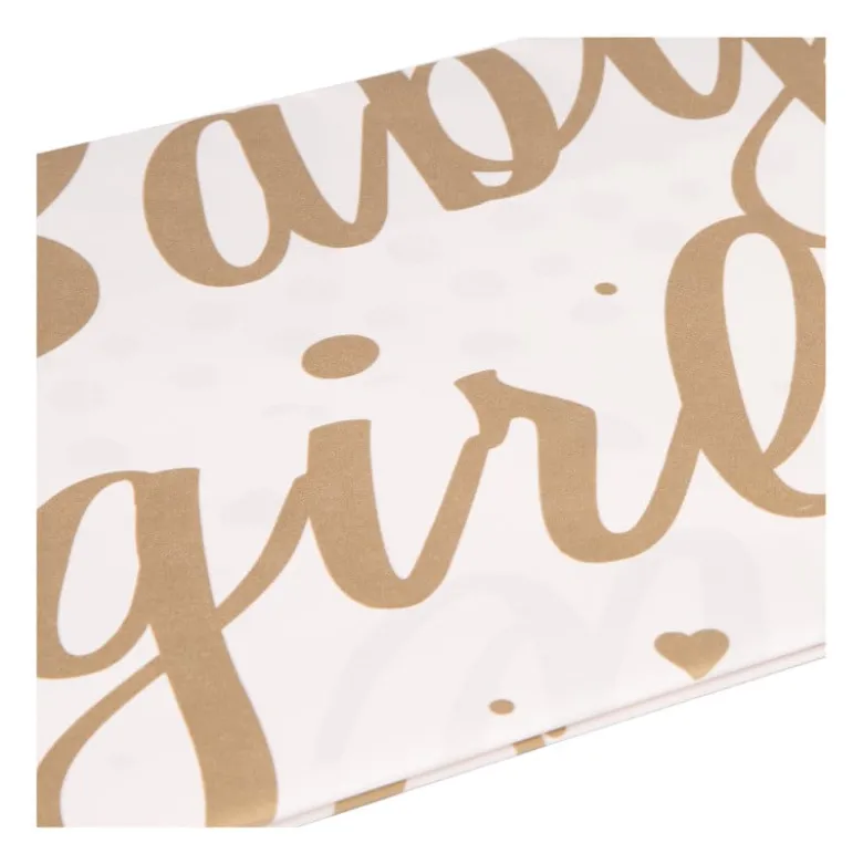 Tafelkleed baby girl - roze/goud - 136x220 cm