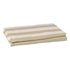 Tafelkleed gestreept groot - wit/beige - 145x320 cm