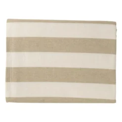 Tafelkleed gestreept - wit/beige - 140x240 cm