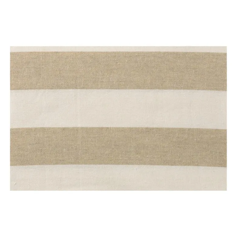Tafelkleed gestreept - wit/beige - 140x240 cm