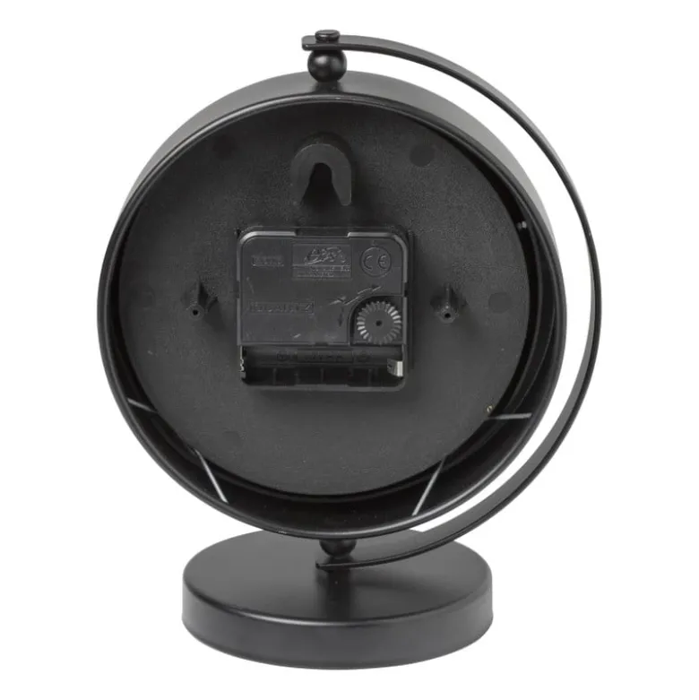Tafelklok rond - metaal - 16x10.5x20 cm