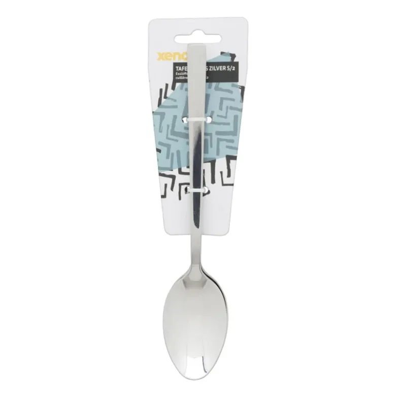 Tafellepels - zilverkleurig - set van 2