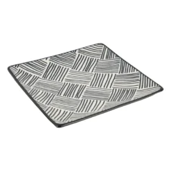 Tapas bord Sevilla - zwarte streepjes - 15x15 cm
