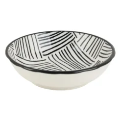 Tapas sausschaaltje Sevilla - zwarte streepjes - ø9x2,5 cm