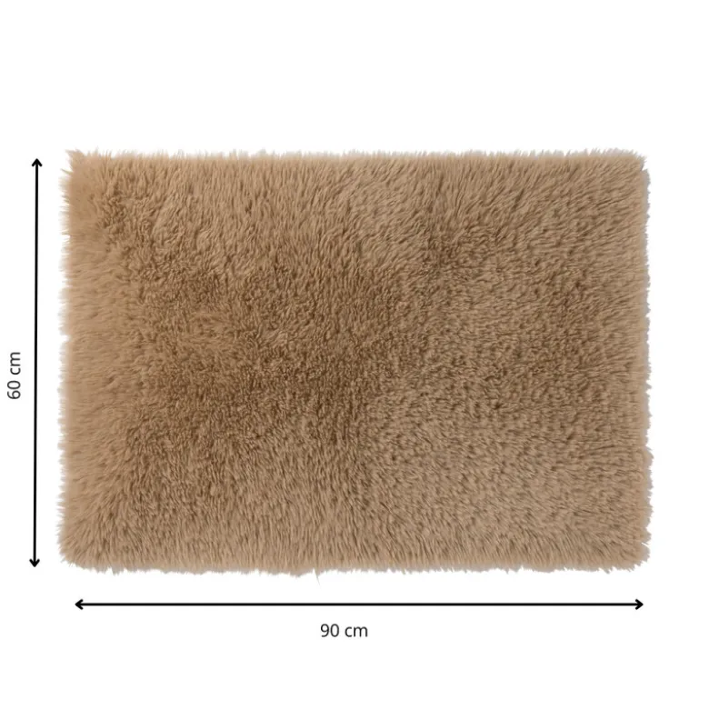 Tapijt hoogpolig - bruin - 60x90 cm