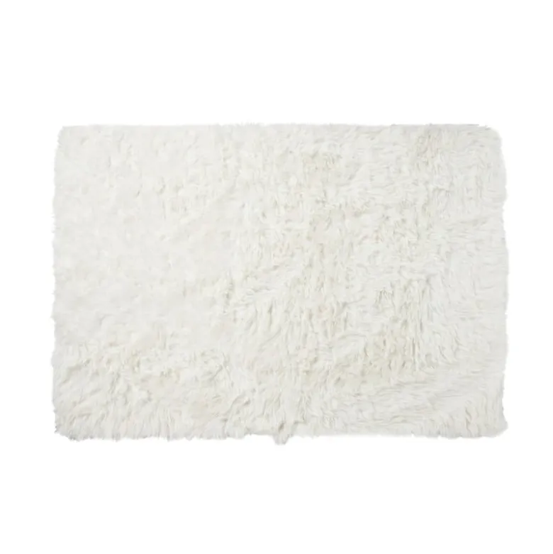 Tapijt hoogpolig - wit - 60x90 cm