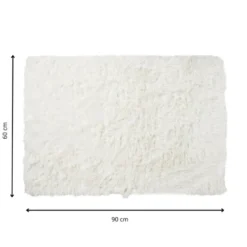 Tapijt hoogpolig - wit - 60x90 cm