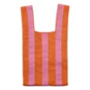 Tas gestreept klein - roze/oranje - 34x20 cm