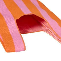 Tas gestreept klein - roze/oranje - 34x20 cm