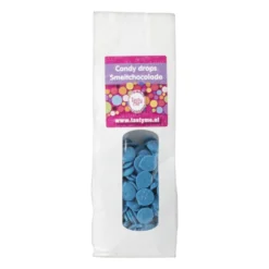 Tasty Me candy drops smeltchocolade - blauw - 300 gram