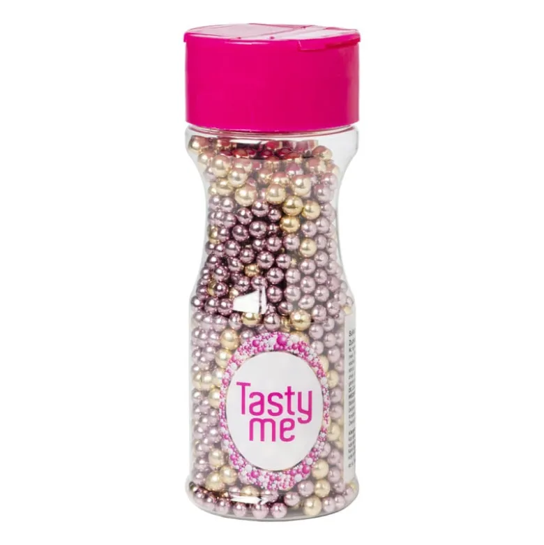 Tasty me suikerparels - roze/goud - 70 gram