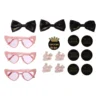 Team groom buttons - zwart/goudkleurig - set van 6