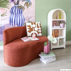 Teddy loveseat fauteuil - bruin - 71x120x71 cm
