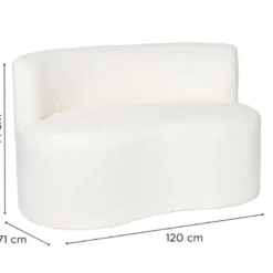 Teddy loveseat fauteuil - wit - 71x120x71 cm