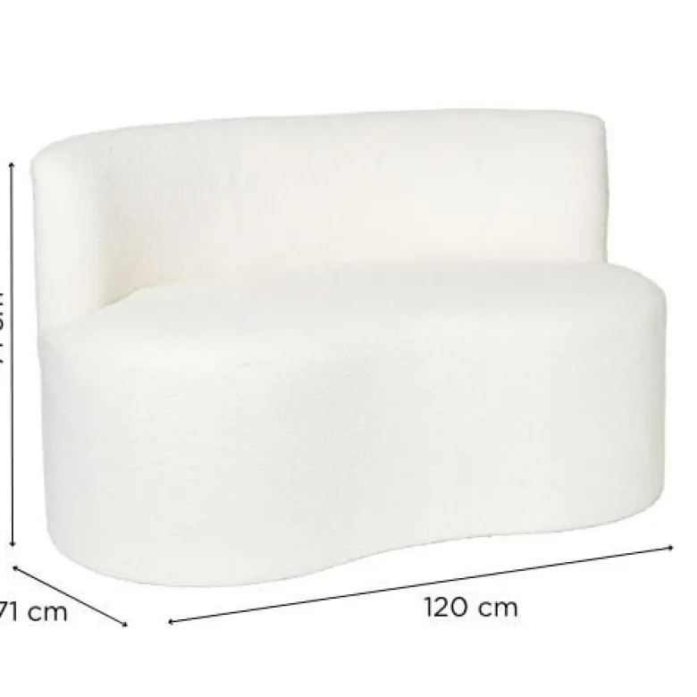 Teddy loveseat fauteuil - wit - 71x120x71 cm
