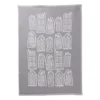 Theedoek antraciet huisjes - antraciet/wit - 50x70 cm