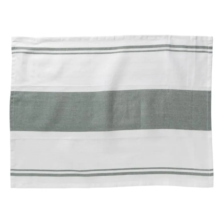 Theedoeken set van 3 - groen/wit - 45x65 cm