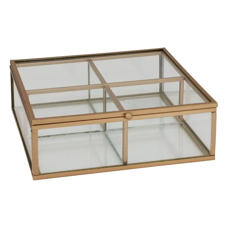 Theedoos - 15x15x5.5 - goud