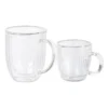 Theeglas dubbelwandig ribbel - ø7.5x8 cm - glas