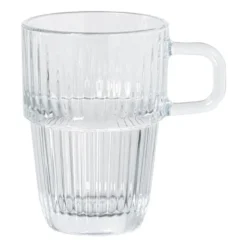 Theeglas ribbel met oor hoog - 315 ml