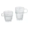 Theeglas ribbel met oor laag - 250 ml