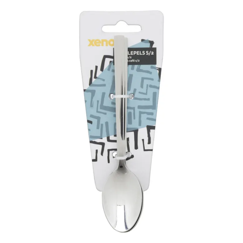 Theelepels - zilverkleurig - set van 2