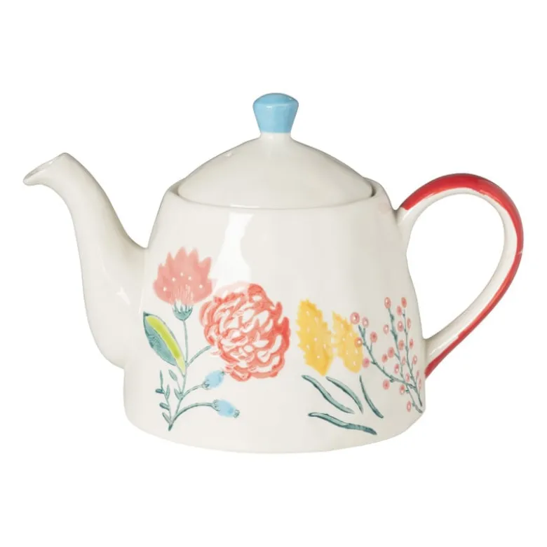 Theepot bloemen - multikleur - 750 ml
