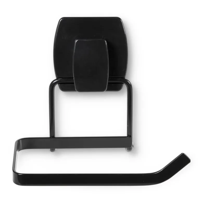 Toiletpapier houder easy lock - zwart - 12x9x10 cm