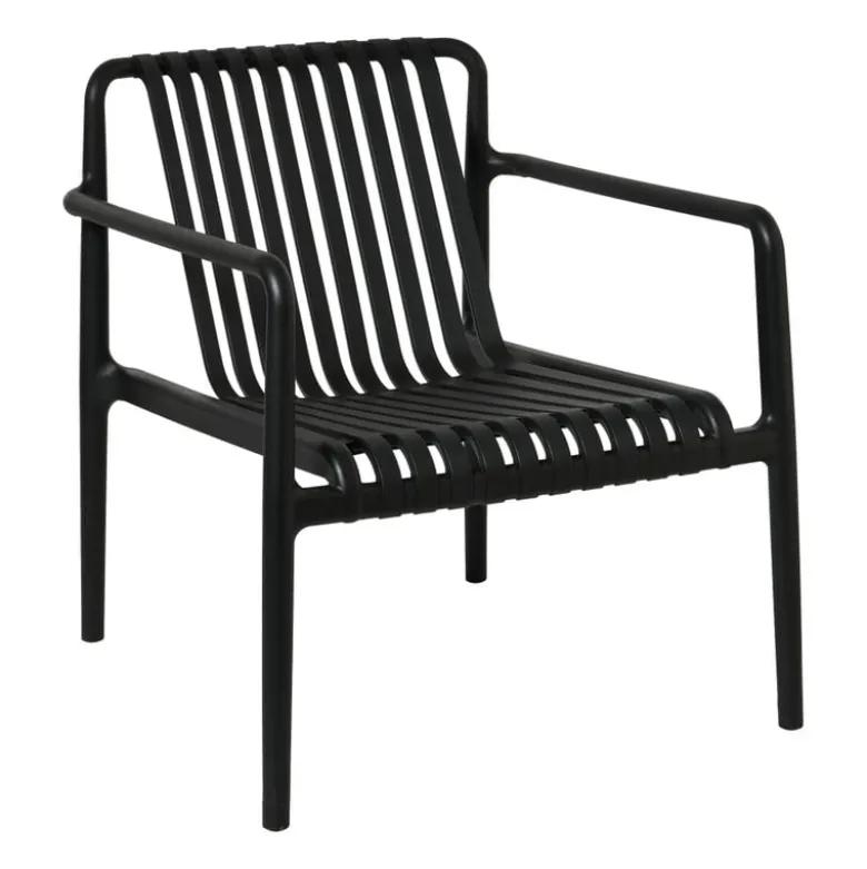 Tuinfauteuil Lea - zwart - 75.5x75.5x66.5 cm