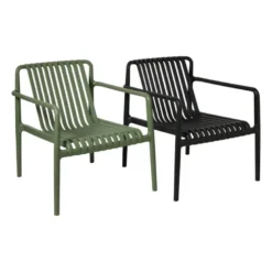 Tuinfauteuil Lea - zwart - 75.5x75.5x66.5 cm