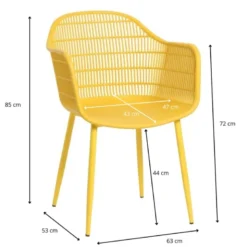 Tuinstoel elisa - geel - 63x53x85 cm