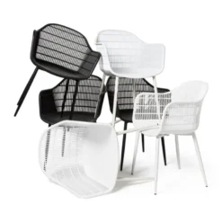 Tuinstoel elisa - zwart - 63x53x85 cm