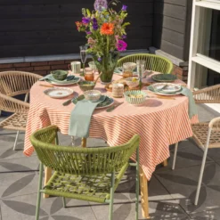Tuinstoel gevlochten Capri met armleuning - groen