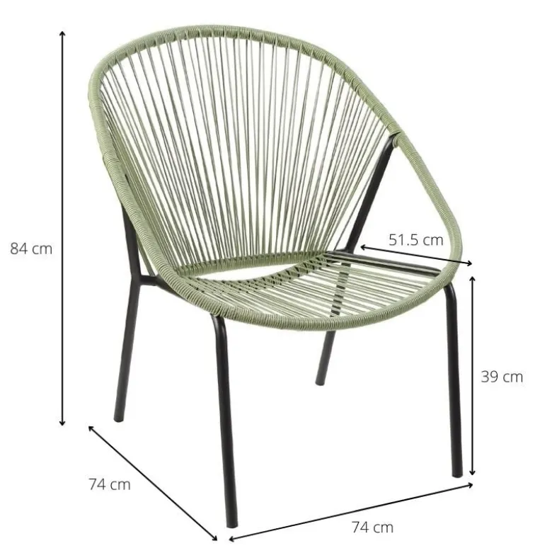 Tuinstoel Hawaii - groen - 74x74x84 cm