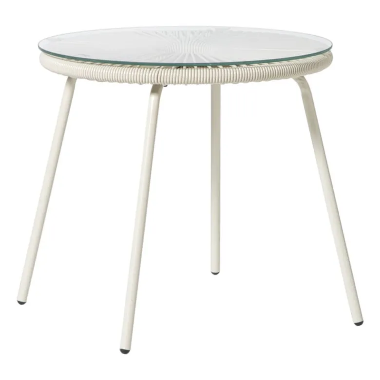 Tuintafel Hawaii - beige/transparant - ø45x42 cm