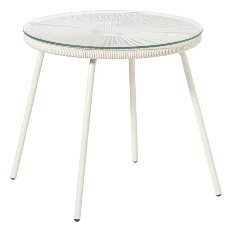 Tuintafel Hawaii - beige/transparant - ø45x42 cm