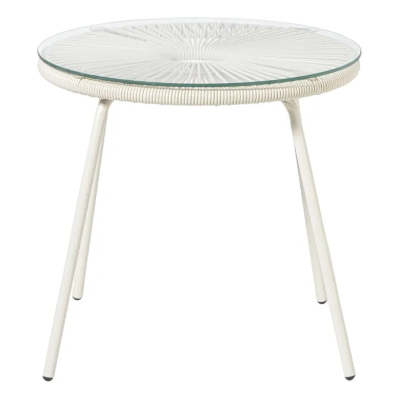 Tuintafel Hawaii - beige/transparant - ø45x42 cm