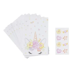 Unicorn uitdeelzakjes - multikleur - set van 8