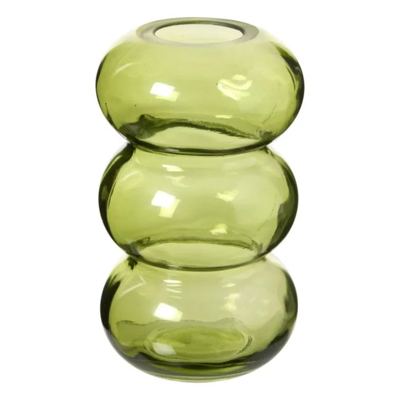 Vaas 3 bollingen - groen - ø8.5x13 cm