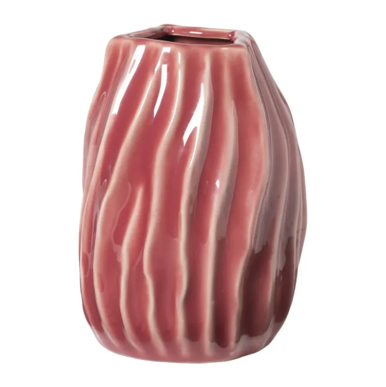 Vaas gedraaid - rood - ø13.4x17 cm
