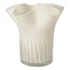 Vaas golf met ribbel - beige - ø19.5x19 cm