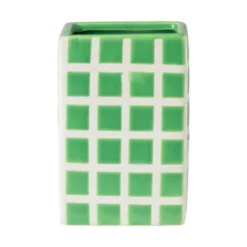 Vaas tegel klein - groen - 12x8x8 cm
