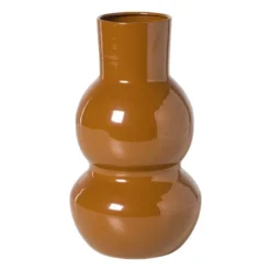 Vaas twee bollen - bruin - ø12.5x21 cm