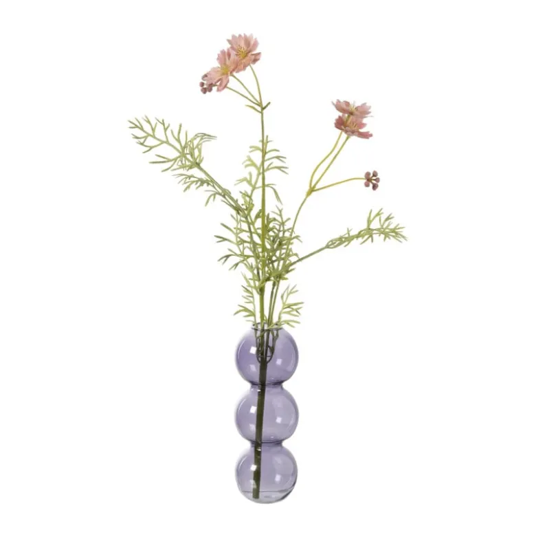 Vaas voor geurstokjes bollen - paars - ø6.5x16.5 cm