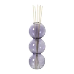 Vaas voor geurstokjes bollen - paars - ø6.5x16.5 cm